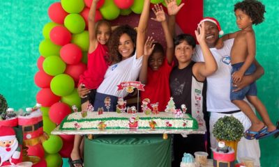 Rainha de Bateria da Vila Maria, Savia David participa de festa solidária de natal no Rio (Foto: Divulgação)