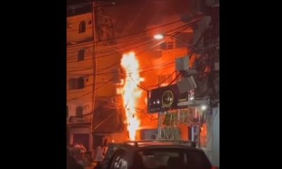 Poste pega fogo e assusta moradores do Itanhangá, na Zona Oeste do Rio (Foto: Divulgação)