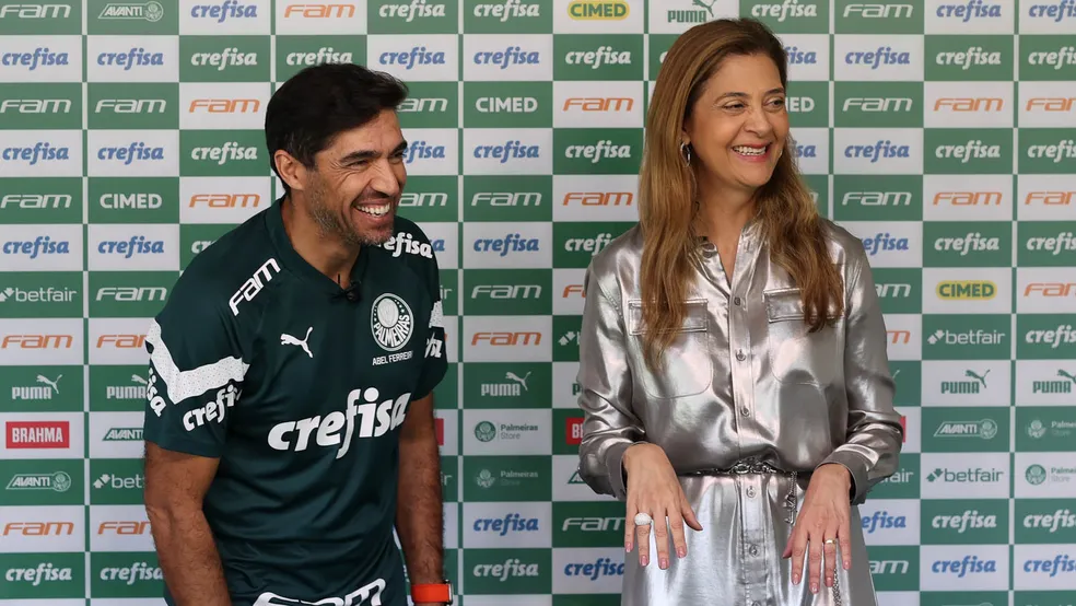 Abel Ferreira e Leila Pereira Palmeiras