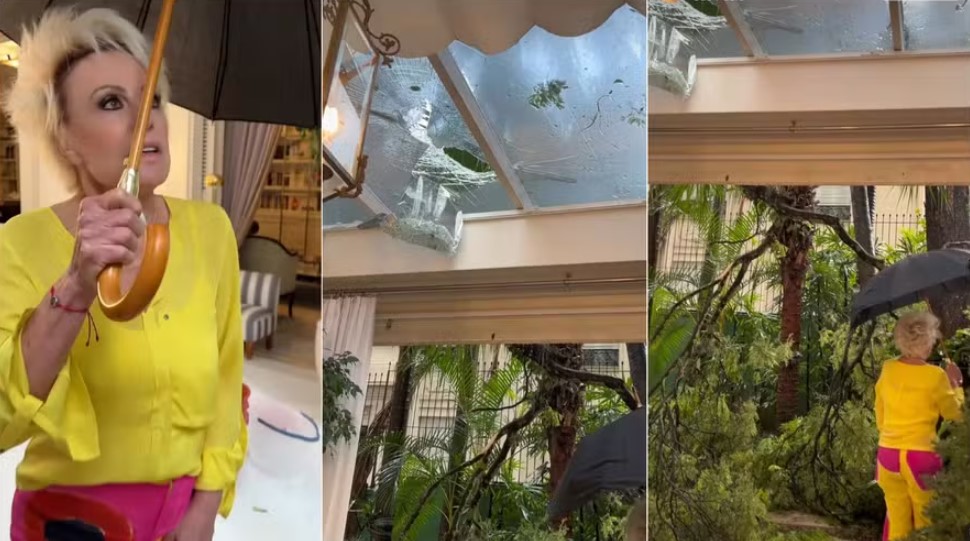 Ana Maria Braga mostra estragos em sua mansão em São Paulo