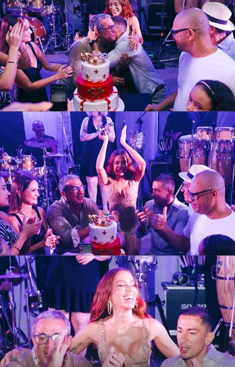 Anitta na festa surpresa do pai
