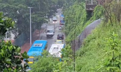 Avenida Niemeyer com bolsões d'água