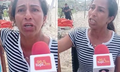 Marisa Araújose desespera ao falar do sumiço do filho Edson Davi, de seis anos, visto pela última vez na praia da Barra da Tijuca.