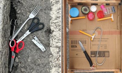 Objetos cortantes apreendidos pela Polícia Militar