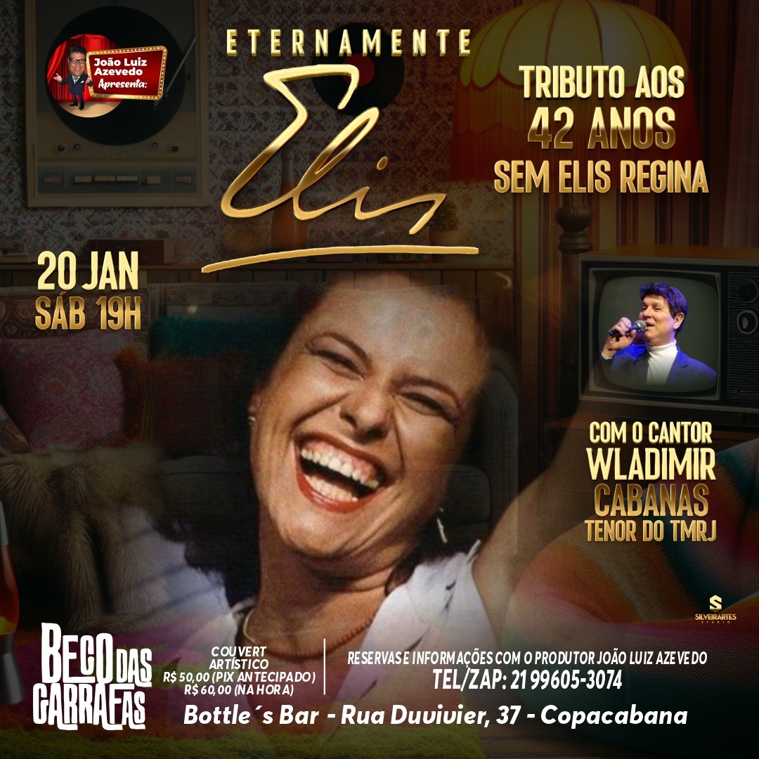Cantor Wladimir Cabanas presta homenagem à Elis Regina, no Beco das Garrafas (Foto: Divulgação)