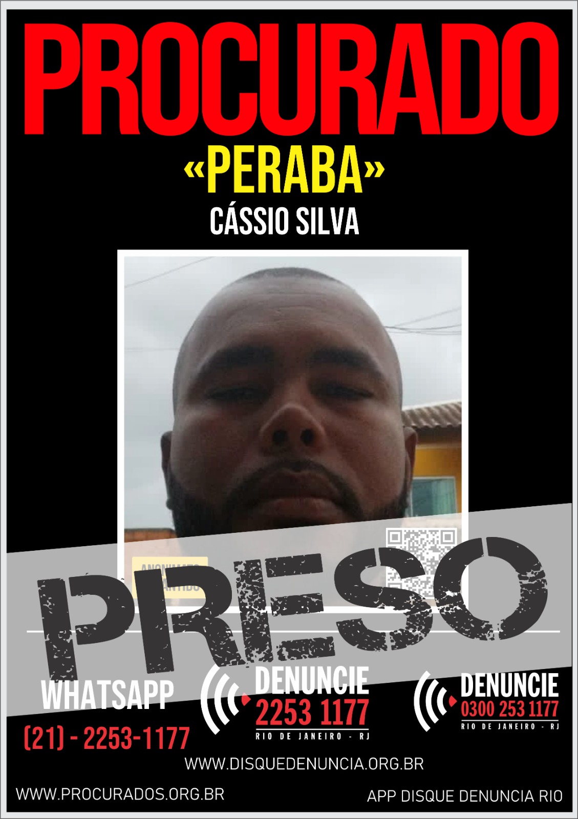 Criminoso conhecido como 'Peraba' é preso em Guapimirim, na Baixada (Foto: Divulgação)
