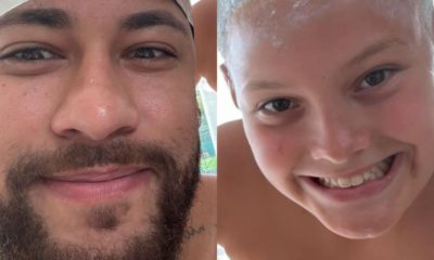 Neymar e o filho Davi Lucca