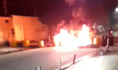 Barricada incendiada na Vila Aliança