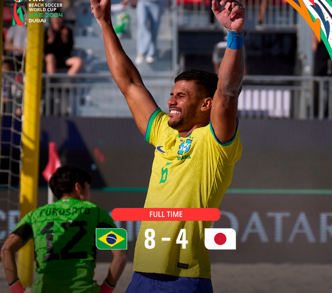 ブラジルが日本を破り、ビーチサッカーワールドカップ準決勝進出を決めた