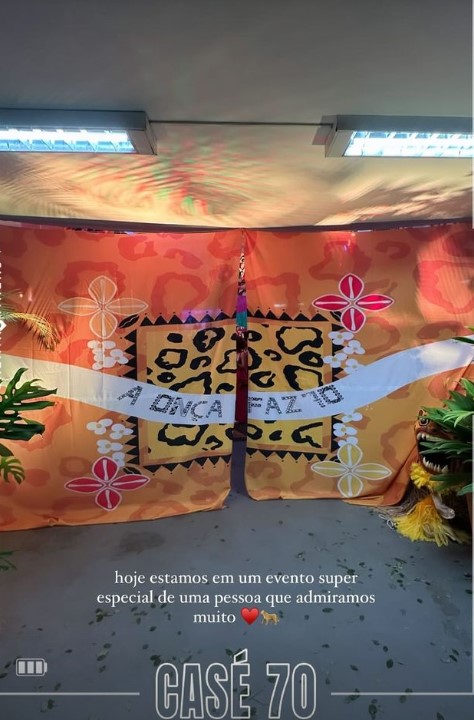 Entrada da festa de 70 anos de Regina Casé na quadra da Mangueira