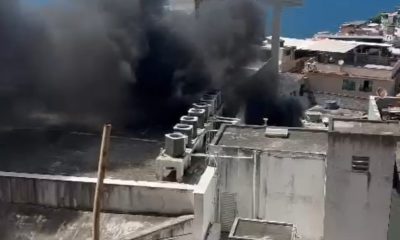 Imóvel pega fogo e assusta moradores do Vidigal, na Zona Sul do Rio (Foto: Divulgação)