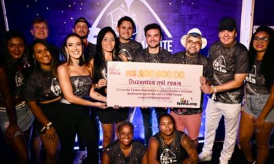 Camarote Favela entrega cheque de R$ 200 mil para ONG (Foto: Divulgação)