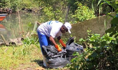 Pescadores de São Gonçalo recolhem 1,5 tonelada de lixo no primeiro dia após retorno às atividades (Foto: Divulgação)