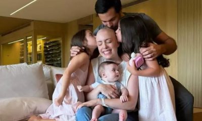 Fabiana Justus ao lado da família