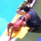 Lucas e Pitel na piscina do BBB 24