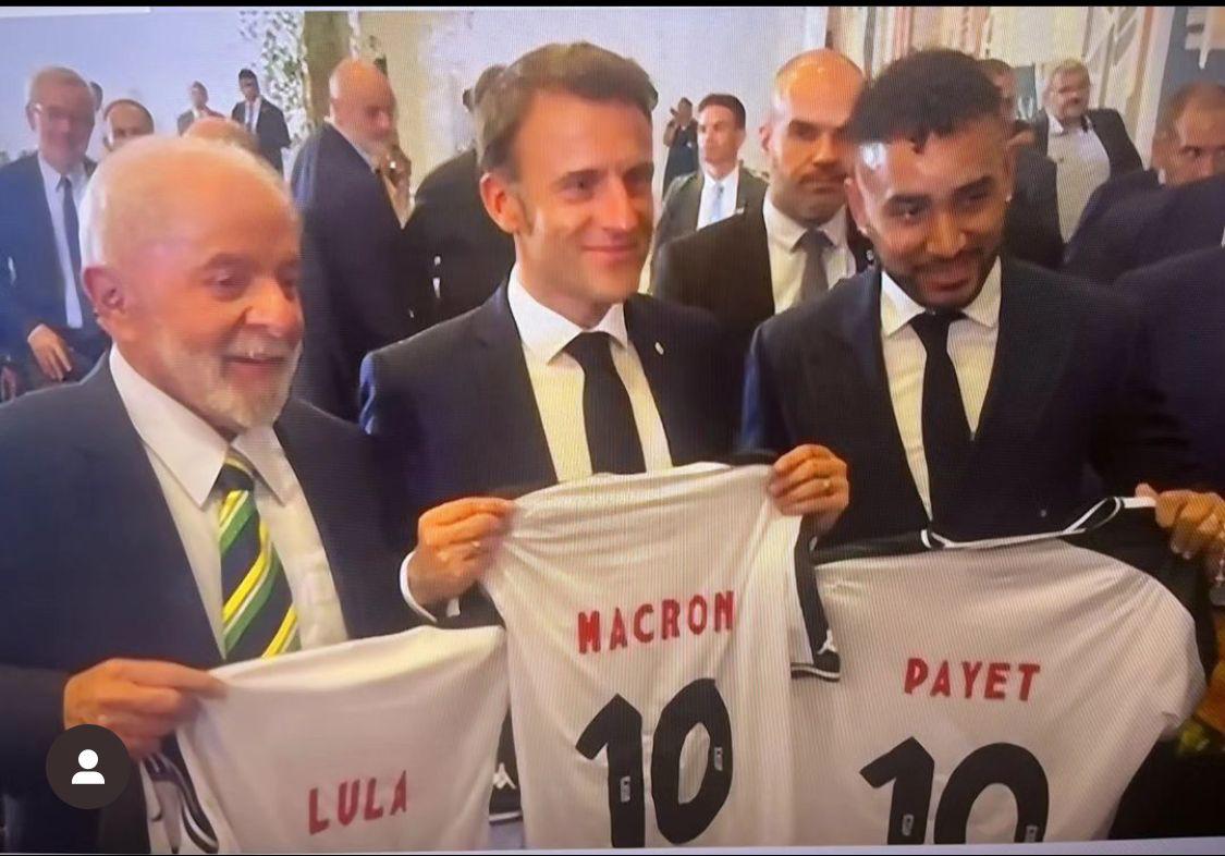 Meia do Vasco, Payet, com Lula e Macron