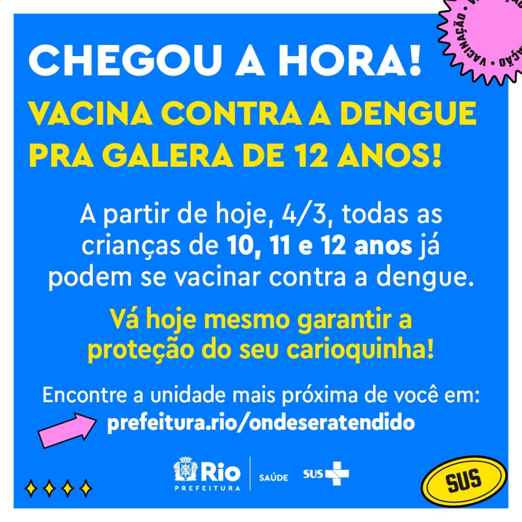 Vacinação de crianças de 12 anos contra a dengue