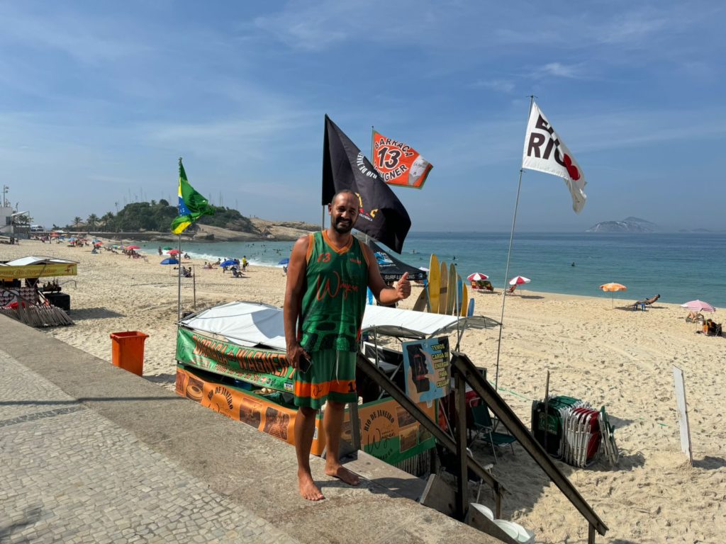 Wagner Freitas, barraqueiro há 14 anos no Arpoador