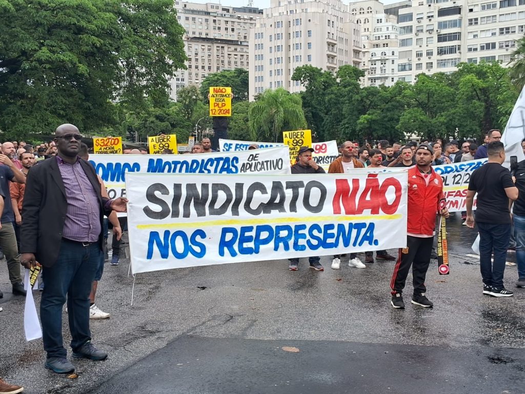 Manifestação de motoristas de aplicativo.