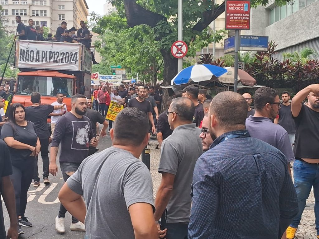 Manifestação de motoristas de aplicativo.