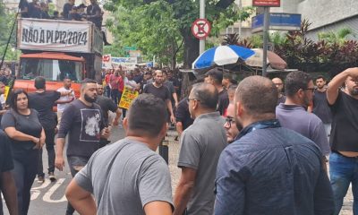 Manifestação de motoristas de aplicativo.