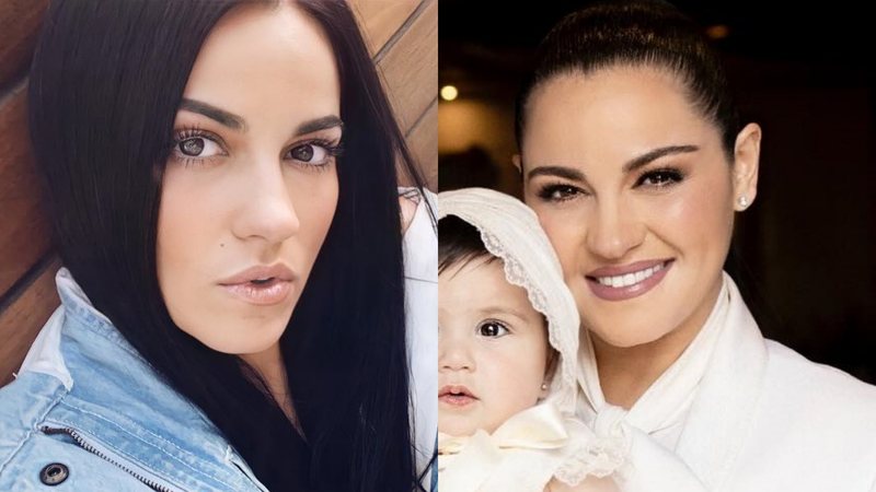 Maite Perroni com a filho no colo