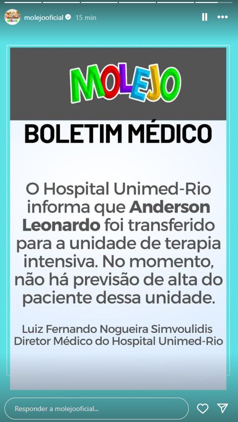 Boletim médico do cantor Anderson Leonardo