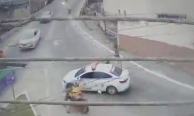 Vídeo mostra fuga de homem de viatura da PM em Queimados.