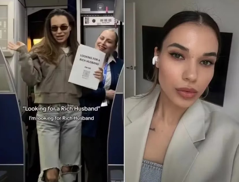 Influenciadora procura namorado rico em avião