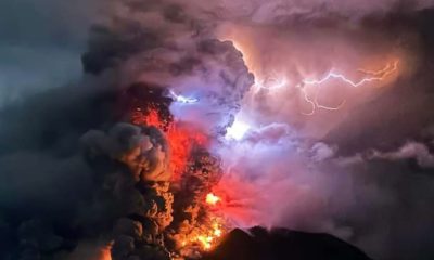 Vulcão erupção na Indonésia.