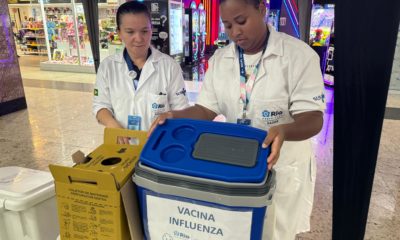 Ponto de vacinação contra a gripe na Rodoviária do Rio.