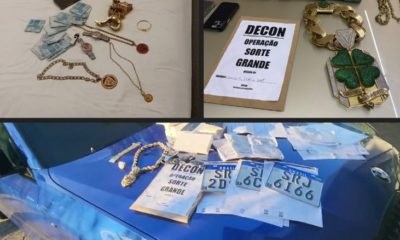 Material apreendido em operação contra influenciadores