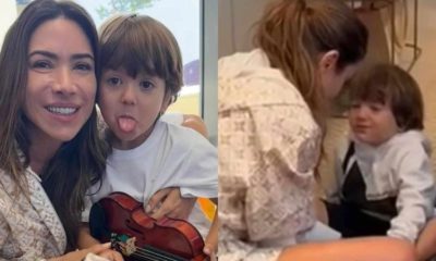 Patrícia Abravanel ao lado do filho, Senor.