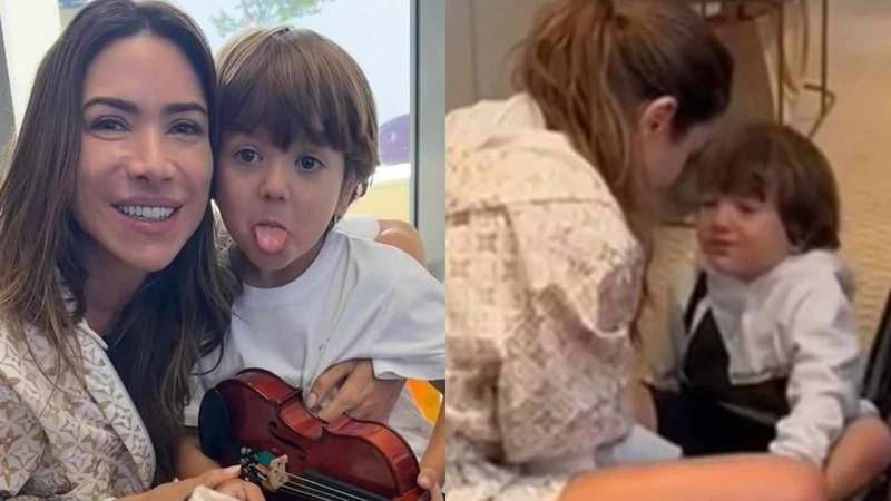 Patrícia Abravanel ao lado do filho, Senor.