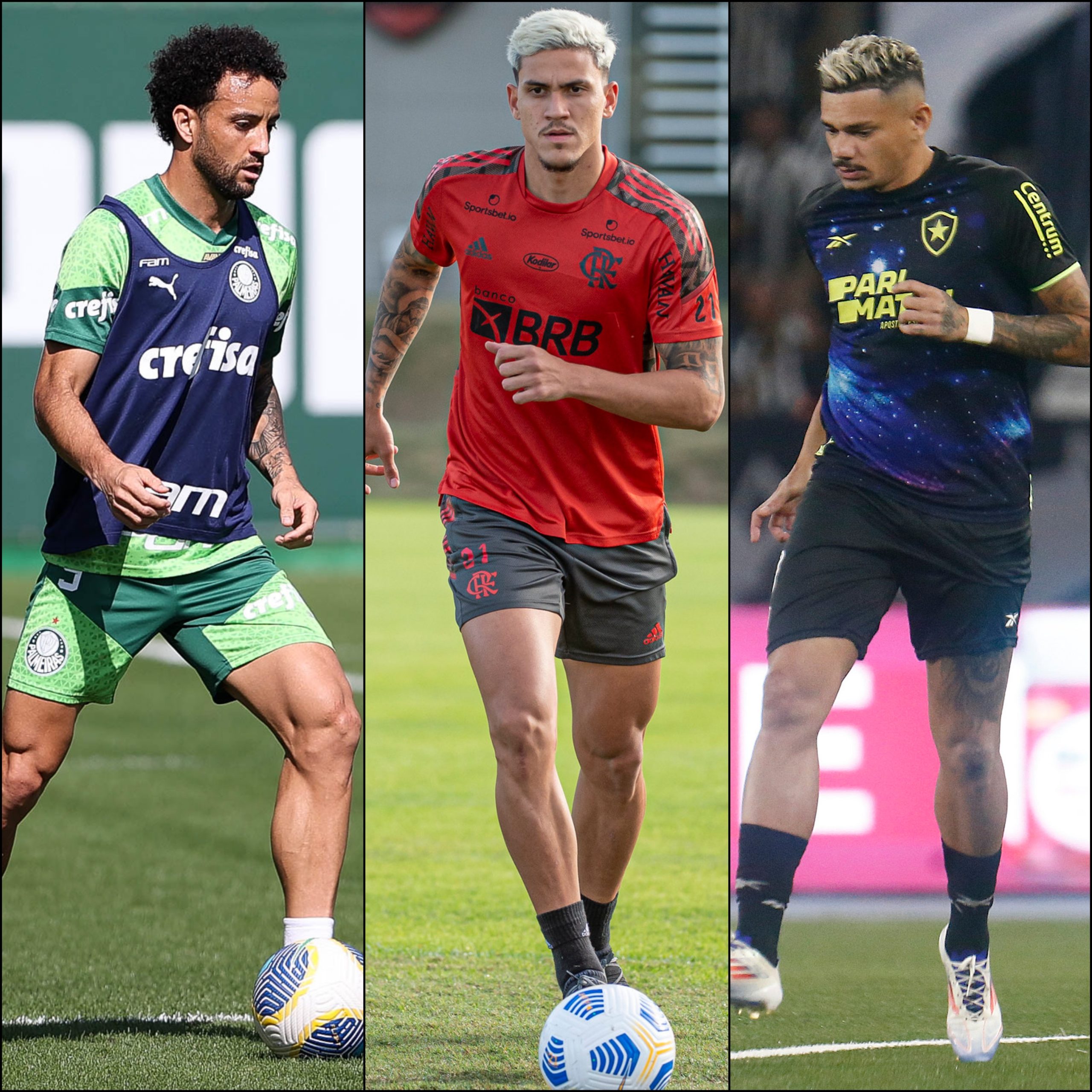 Botafogo, Flamengo e Palmeiras