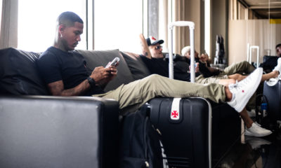 Jogadores do Vasco em viagem (Foto: Leandro Amorim/Vasco)