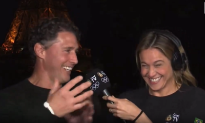 Flávio Canto e Fernanda Gentil ao vivo na CazéTV | Foto : Reprodução/YouTube CazéTV