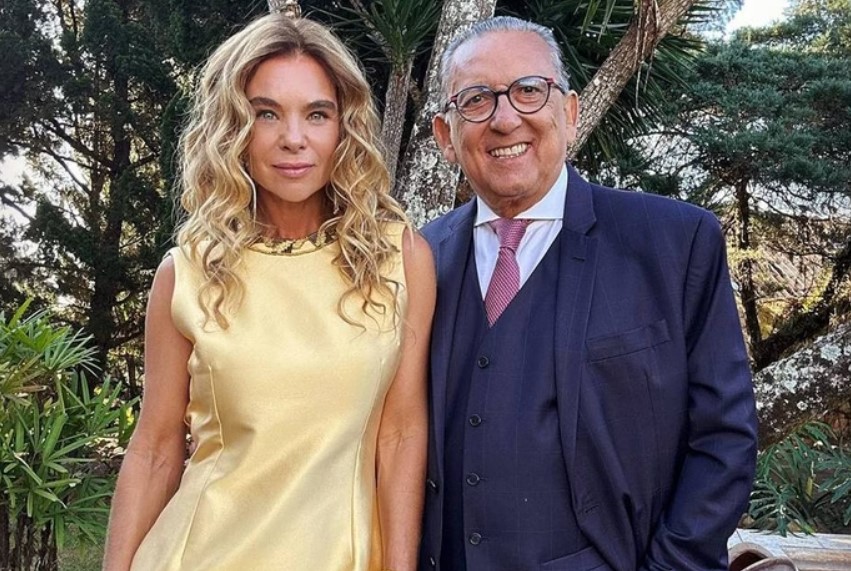 Galvão Bueno e a esposa Desirée Soares