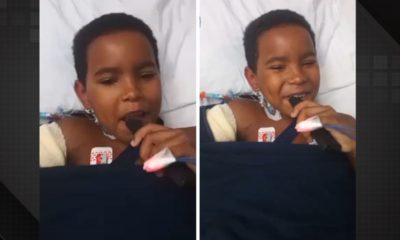 Menino de 8 anos grava vídeo cantando após cirurgia para reimplantar braço