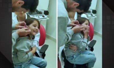 Menina de 6 anos escuta pela 1ª vez após receber aparelho auditivo