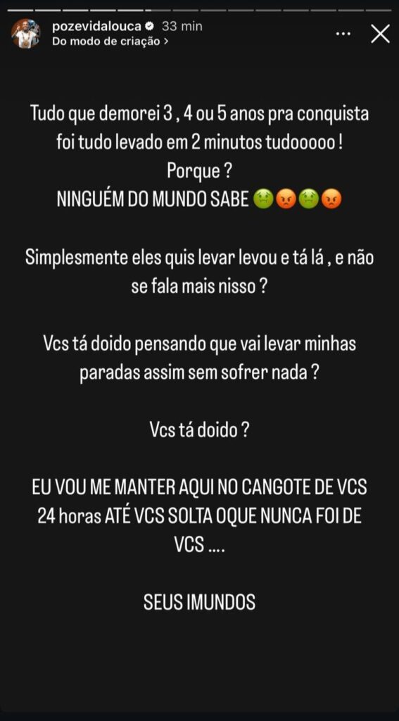 Mc Poze - Foto: Reprodução / Instagram