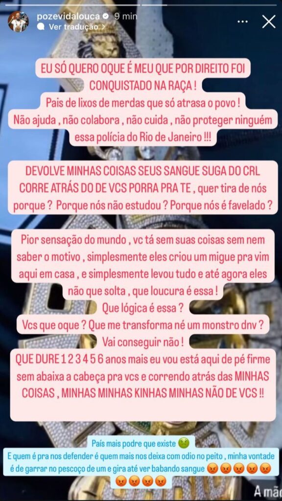 Mc Poze - Foto: Reprodução / Instagram