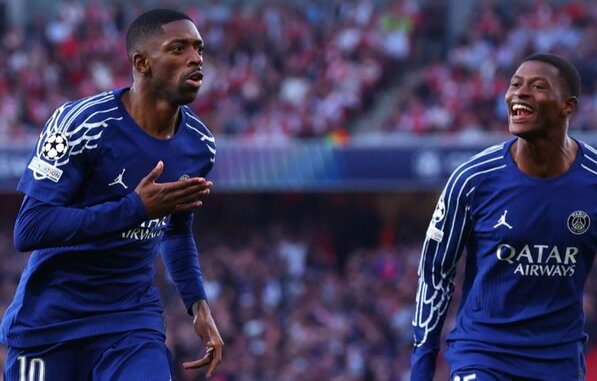 Dembélé e Nuno Mendes, do PSG