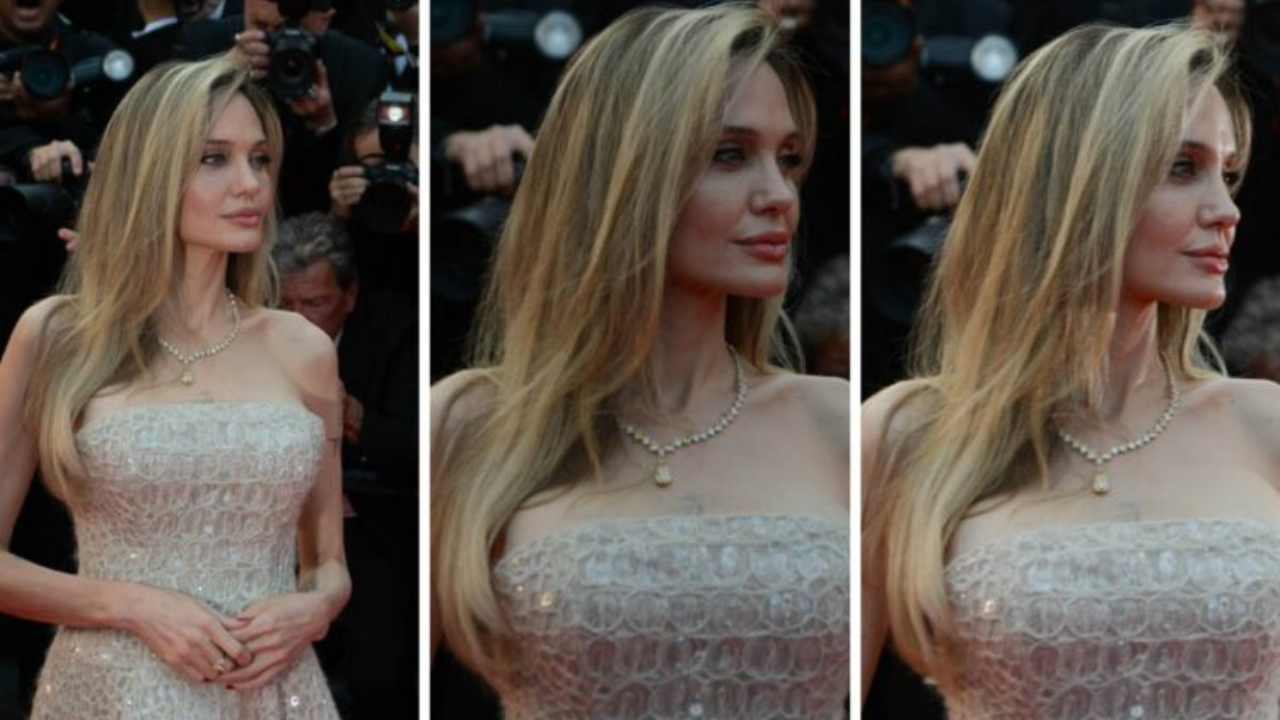 Ela voltou! Angelina Jolie desfila soberana no tapete vermelho de Cannes.