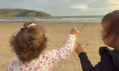 Mavie, filha de Neymar, tenta empinar pipa! O vídeo que derreteu a web!