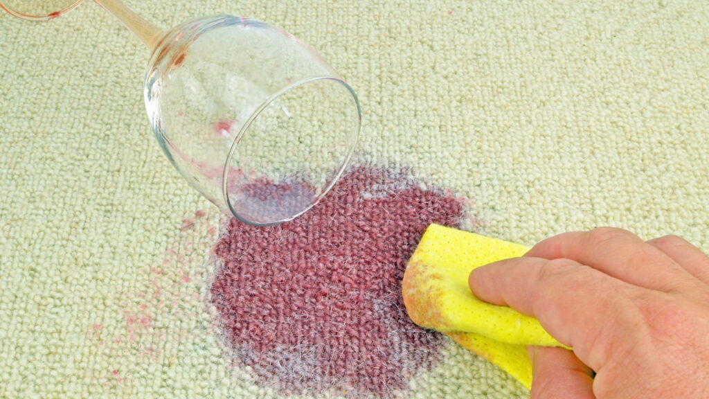 Melhor jeito para tirar manchas de vinho tinto do tapete