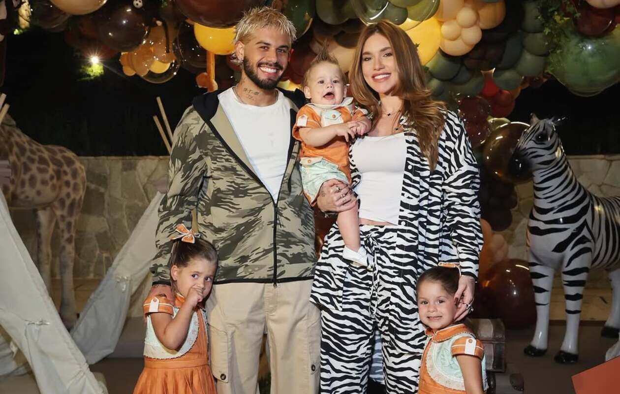 Virginia e Zé Felipe aparecem juntos com os filhos e web surta