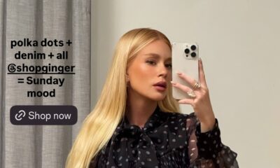 Efeito gola laço! Marina Ruy Barbosa resgata o charme dos anos 70 na moda