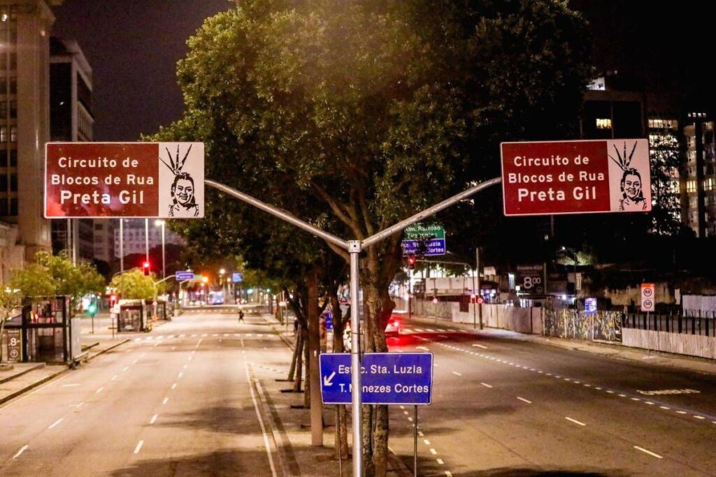 Prefeitura do Rio instala placas do Circuito Preta Gil em reconhecimento à cantora — Foto: Prefeitura do Rio