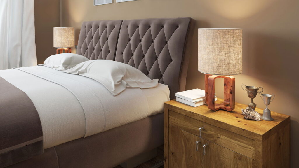 Essa cabeceira de cama artesanal parece feita sob medida